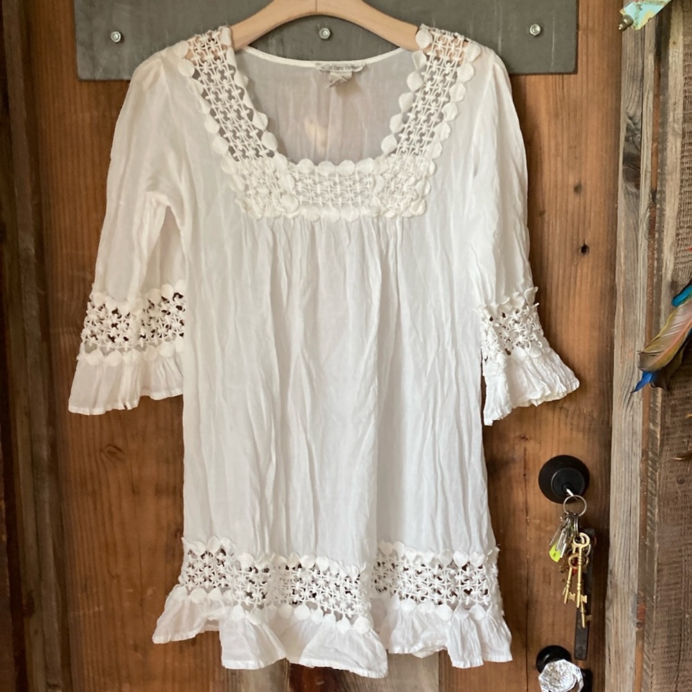 Cute Options White Dress/Coverup -Medium